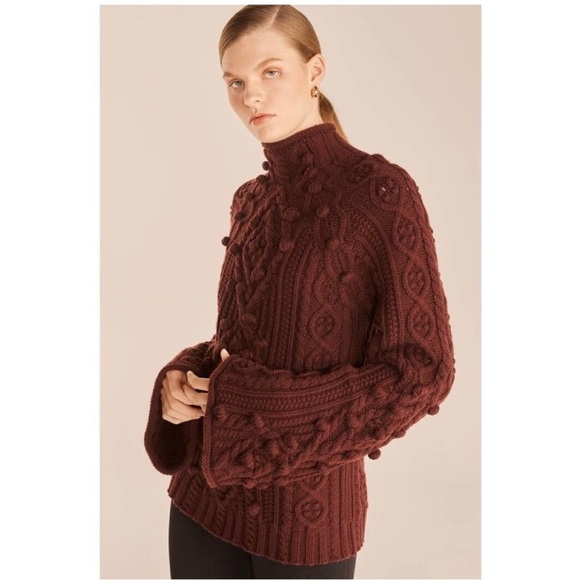 Rebecca Taylor rich mahogany mock neck sweater - Picture 1 of 13
